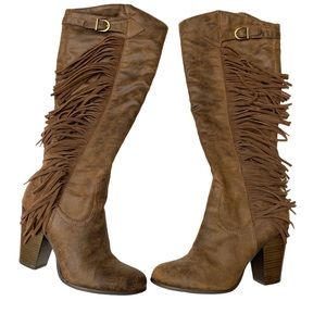 Carlos Roslyn Knee High Boot With Fringe